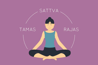 Sattva, Tamas, Rajas, meditierende Frau