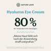 Werbung für die Hyaluron Augencreme von Nature Love: 80 % der Anwender bestätigen nach einer täglichen Anwendung über vier Wochen eine straffere, prallere Haut.