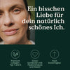 Eine wichtige Nature Love-Produktbeschreibung mit SEO: Ein Bild des Gesichts einer Frau mit den Worten „Premium Collagenpulver mit Hyaluron und Elastin“.