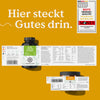 Zwei Flaschen Nature Love Multivitamin - Family-Set mit detaillierten Etiketten auf gelbem Hintergrund, mit deutschem Text und einer Plakette für Produktqualität.