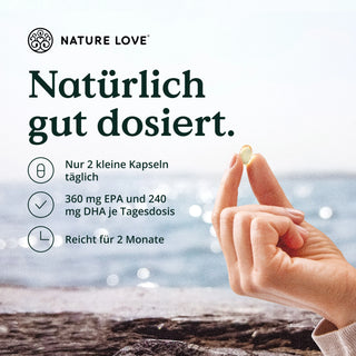 Nature Love bietet hochwertige Omega-3-AlaskOmega®-Kapseln, die von AlaskOmega® bezogen werden.