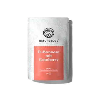 Die D-Mannose mit Cranberry Pulver von Nature Love ist in einem Blumendesign verpackt, 100 g. Dieses vegane Nahrungsergänzungsmittel bereichert Ihr Wohlbefinden mit Antioxidantien und kombiniert die natürlichen Vorteile von Cranberries und D-Mannose.